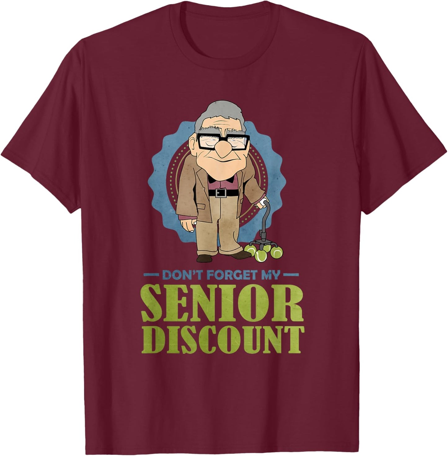 Senior Discount Grumpy Old Man T-Shirt - T-Shirt | Maroon
