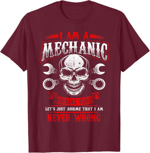 I'm A Mechanic Funny Grease Monkey T-Shirt - T-Shirt | Maroon