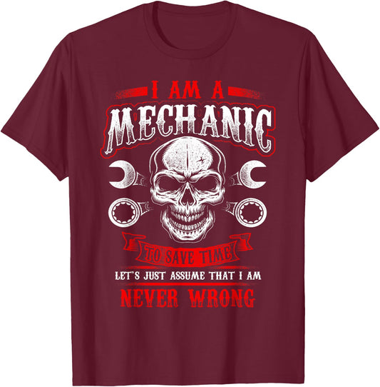 I'm A Mechanic Funny Grease Monkey T-Shirt - T-Shirt | Maroon