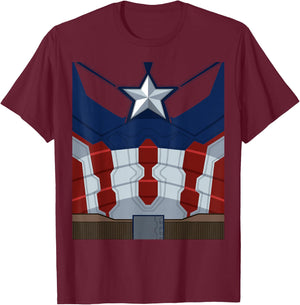Marvel Captain America Costume T-Shirt - T-Shirt | Maroon