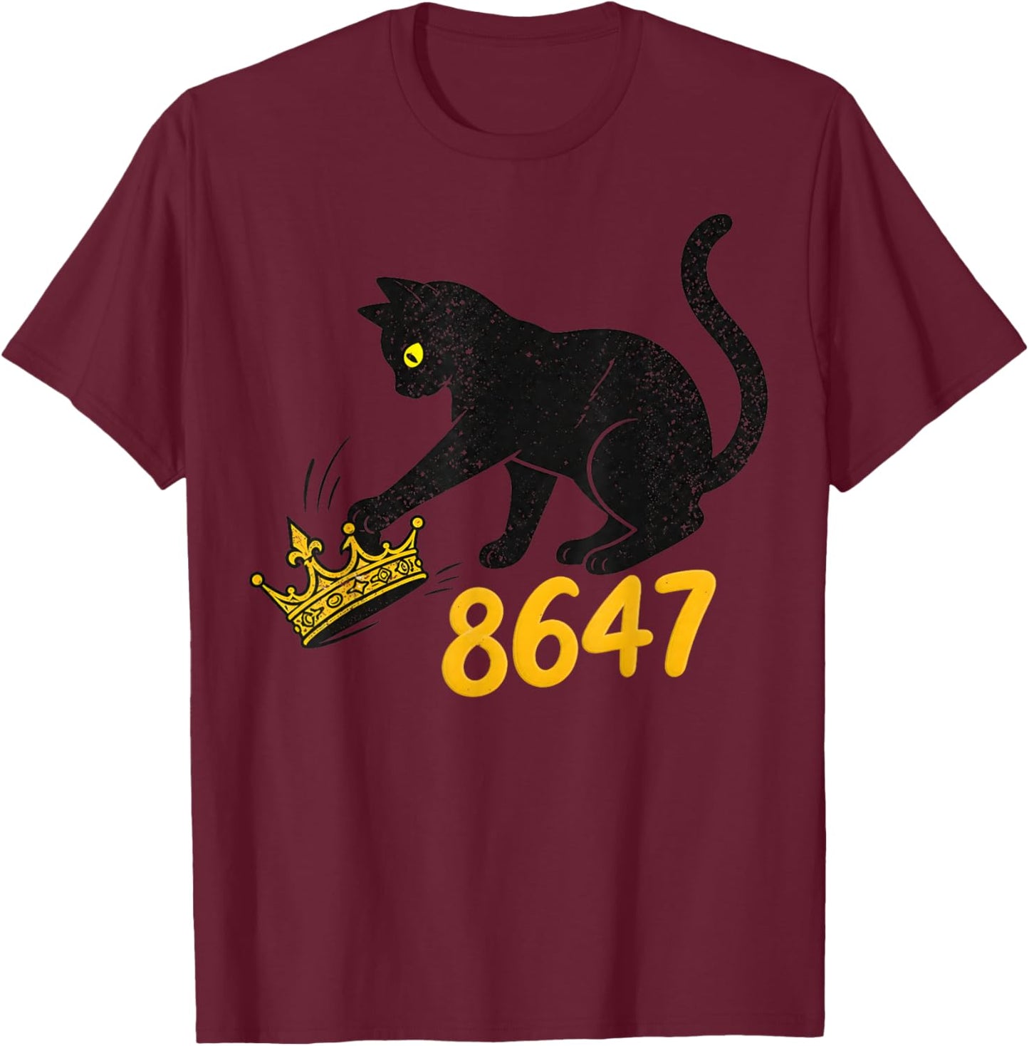 Retro Vintage 8647 Cat T-Shirt - T-Shirt | Maroon