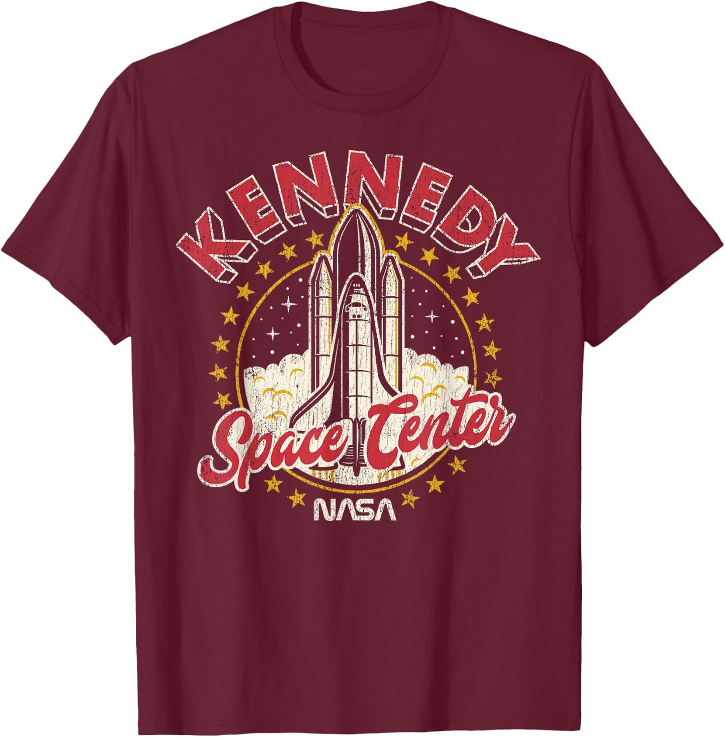 NASA Kennedy Space Center Red 3D T-Shirt - T-Shirt | Maroon