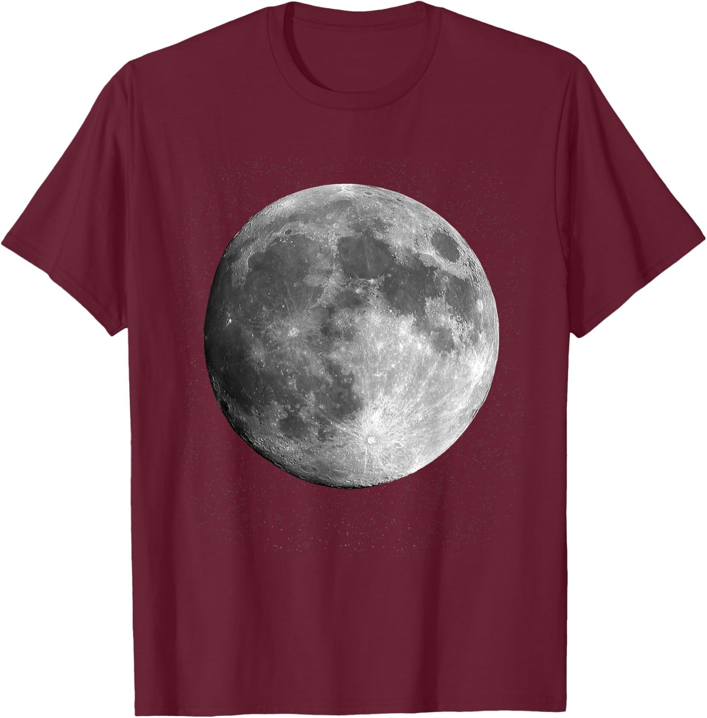 Full Moon Luna Astronomy Space Galaxy Stars T-Shirt - T-Shirt | Maroon