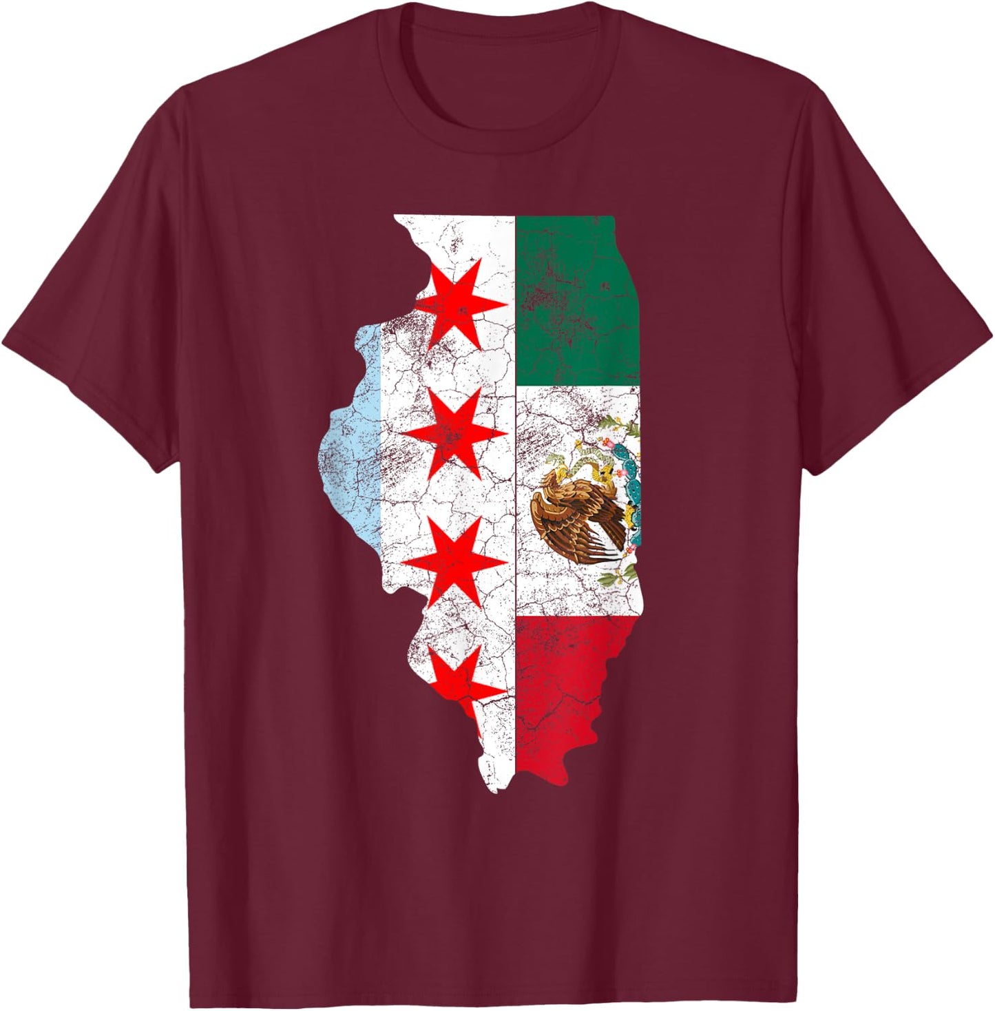 Cinco De Mayo Shirt Chicago Mexican Flag Men Women Kids Gift T-Shirt - T-Shirt | Maroon