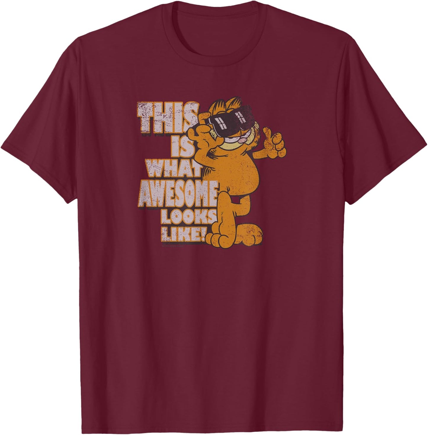 Garfield Awesome T-Shirt - T-Shirt | Maroon