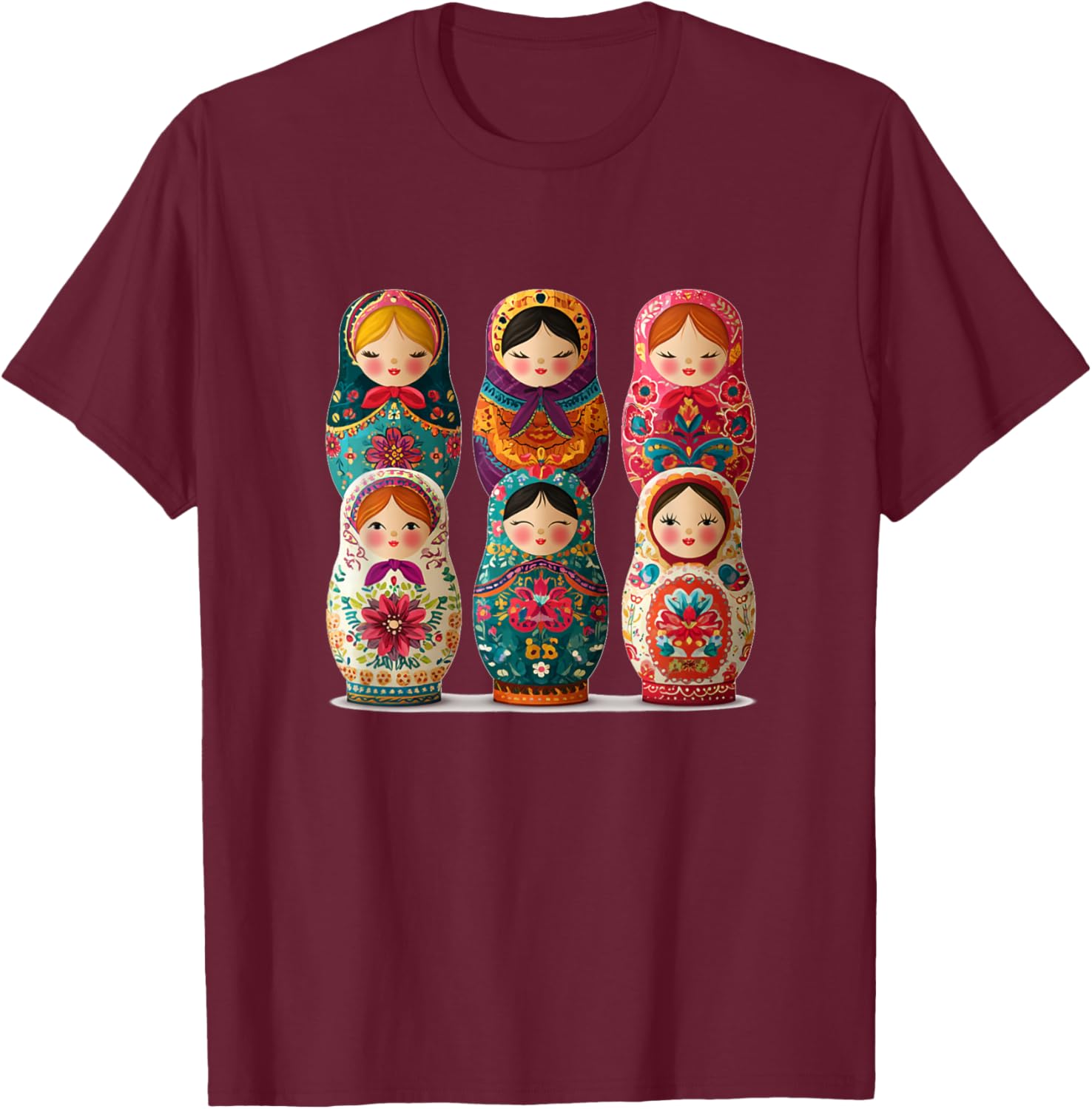 Pretty Matryoshka Doll Costume T-Shirt - T-Shirt | Maroon