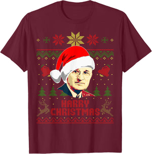 Harry S Truman Funny Christmas T-Shirt - T-Shirt | Maroon