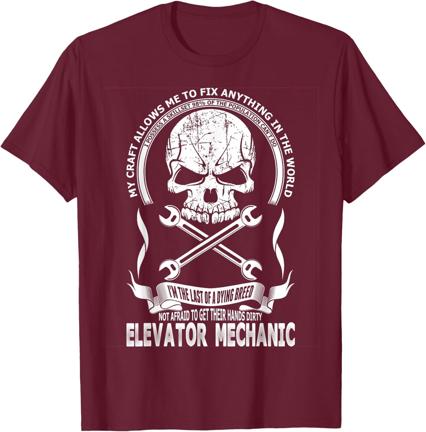 Elevator Mechanic T-Shirt - T-Shirt | Maroon