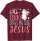 No Bunny Loves Me Like Jesus Christian Easter Girls Gift T-Shirt - T-Shirt | Maroon