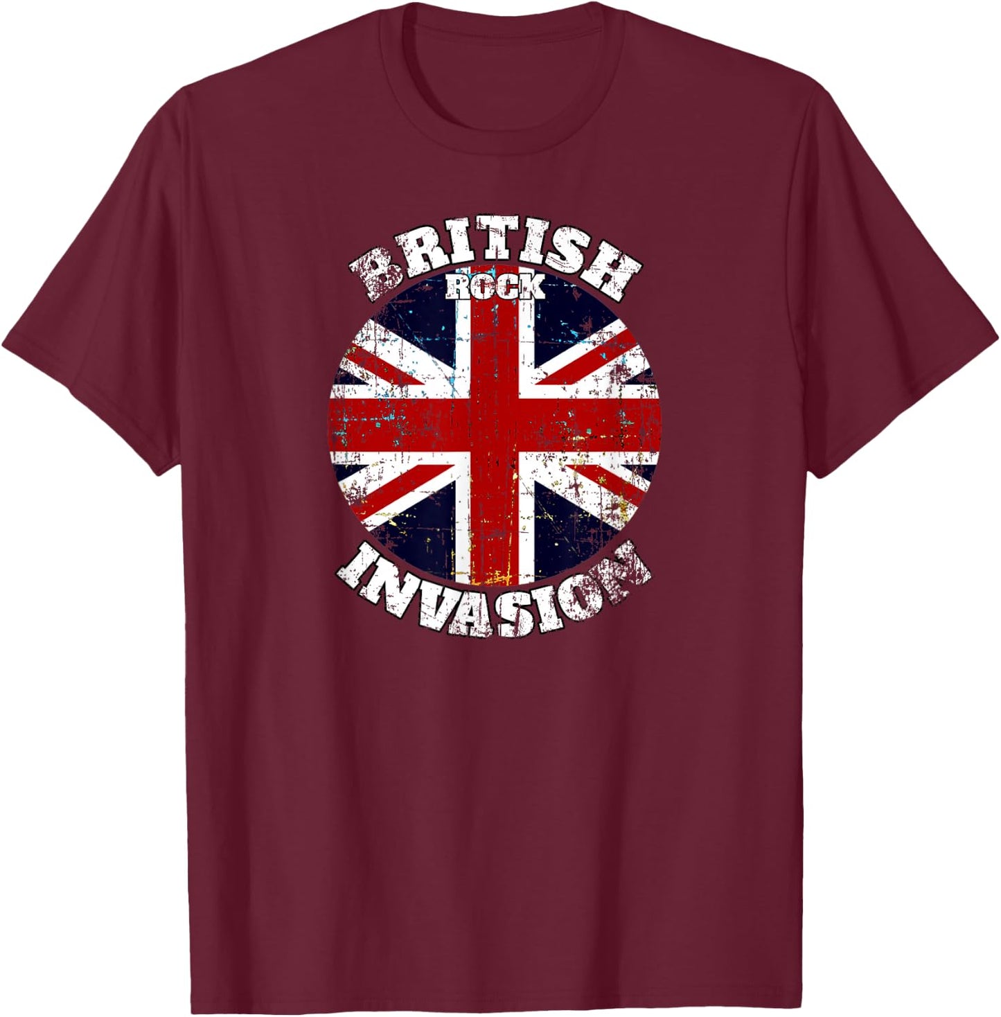 The British Rock Music Invasion v2 T-Shirt - T-Shirt | Maroon