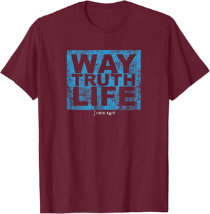 Way Truth Life Jesus T-Shirt - T-Shirt | Maroon