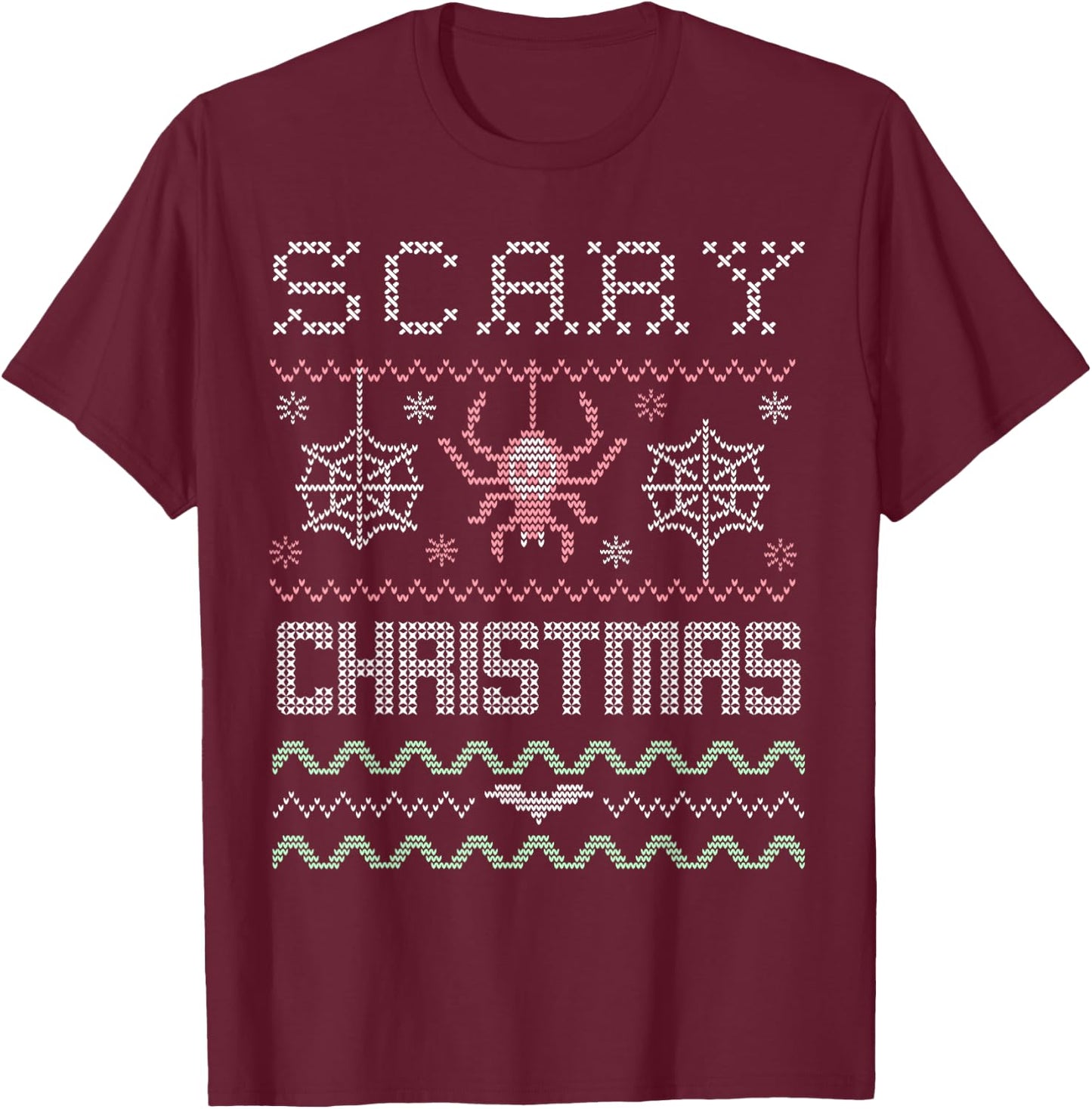 Creepy Scary Xmas - Pastel Goth Ugly Christmas T-Shirt - T-Shirt | Maroon