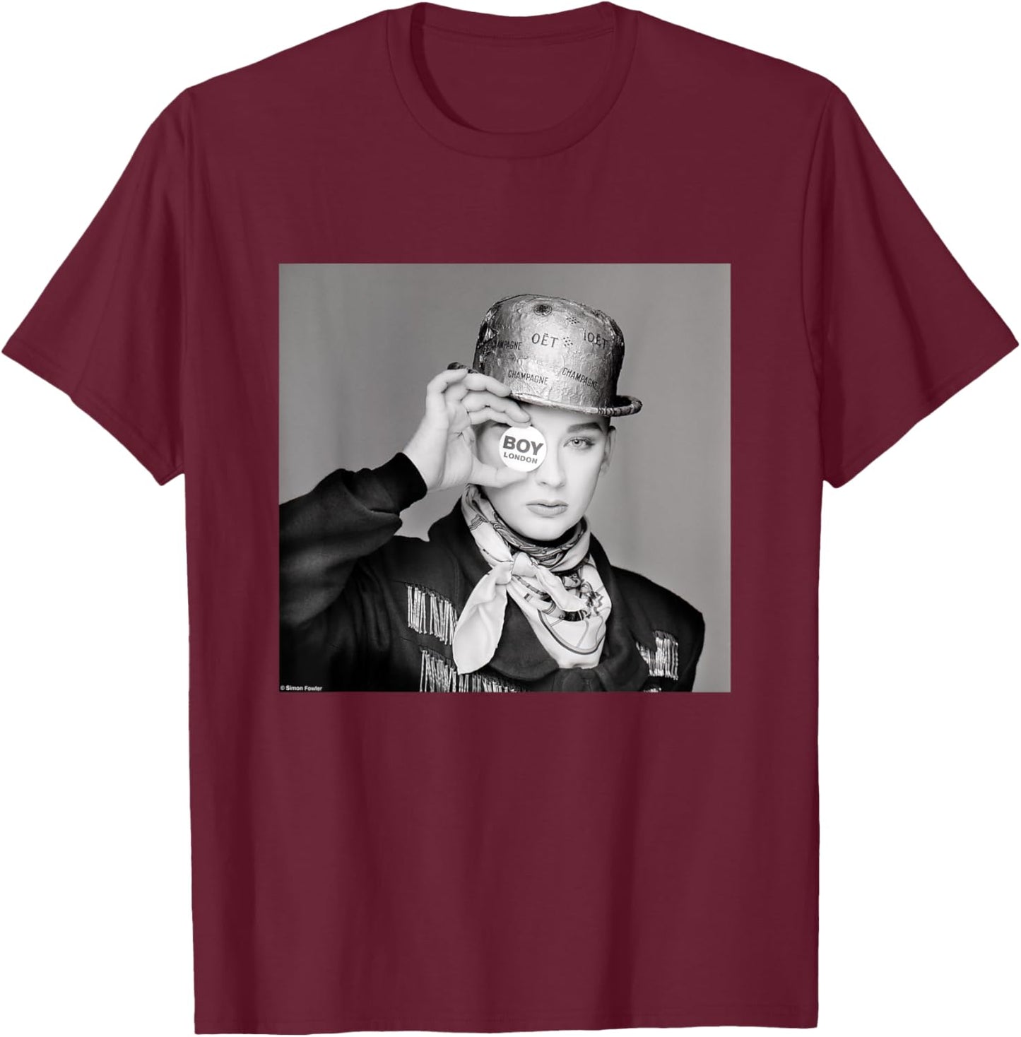 Boy George Culture Club Boy London By Simon Fowler T-Shirt - T-Shirt | Maroon