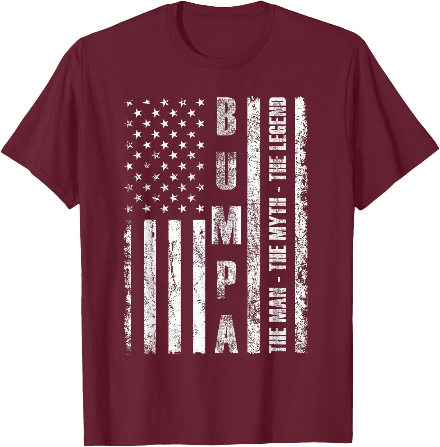 Bumpa The Man The Myth The Legend US Flag T-Shirt - T-Shirt | Maroon