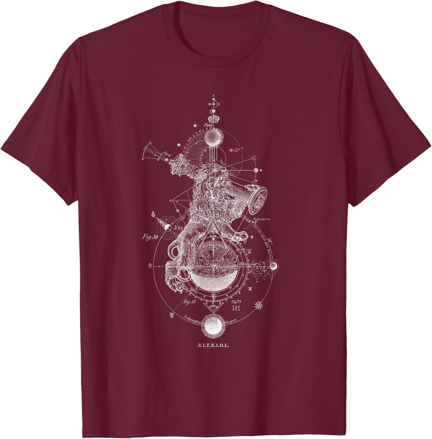 Vitriol - Sol in Leo - Occult Sacred Geometry T-Shirt - T-Shirt | Maroon