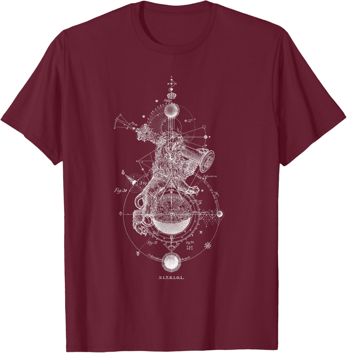 Vitriol - Sol in Leo - Occult Sacred Geometry T-Shirt - T-Shirt | Maroon