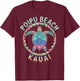 Poipu Beach Kauai Hawaii Islands Tie Dye Tribal Turtle T-Shirt - T-Shirt | Maroon