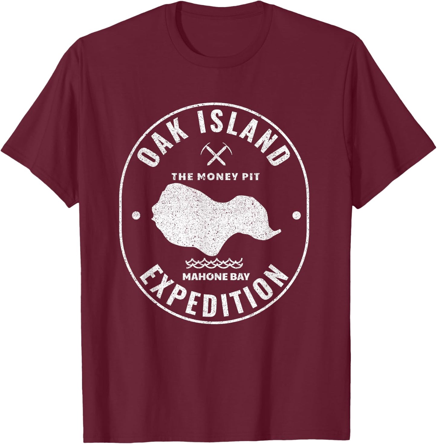 Oak Island Expedition Treasure Hunt Retro Mystery Gift T-Shirt - T-Shirt | Maroon