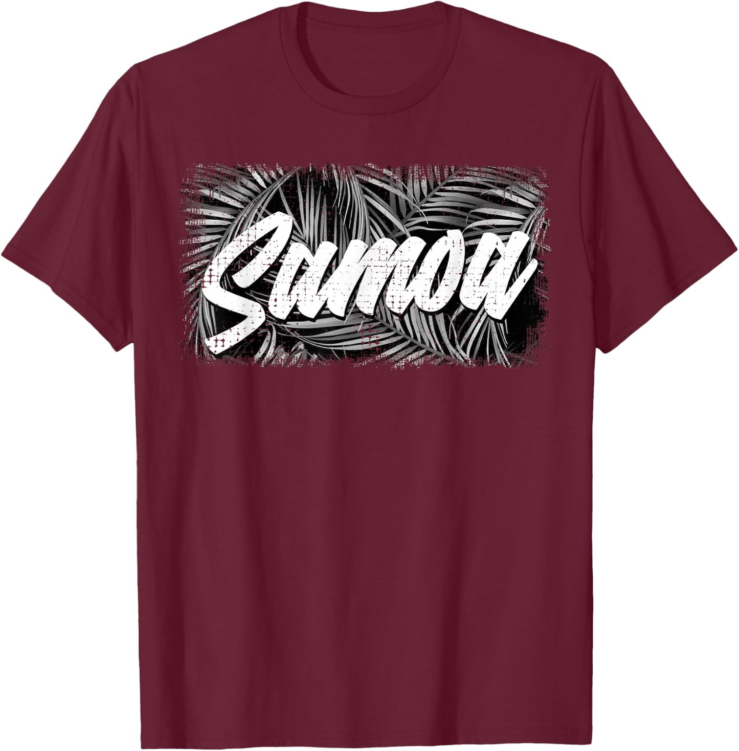 Retro Palm Samoa T Shirt Samoan Shirt T-Shirt - T-Shirt | Maroon
