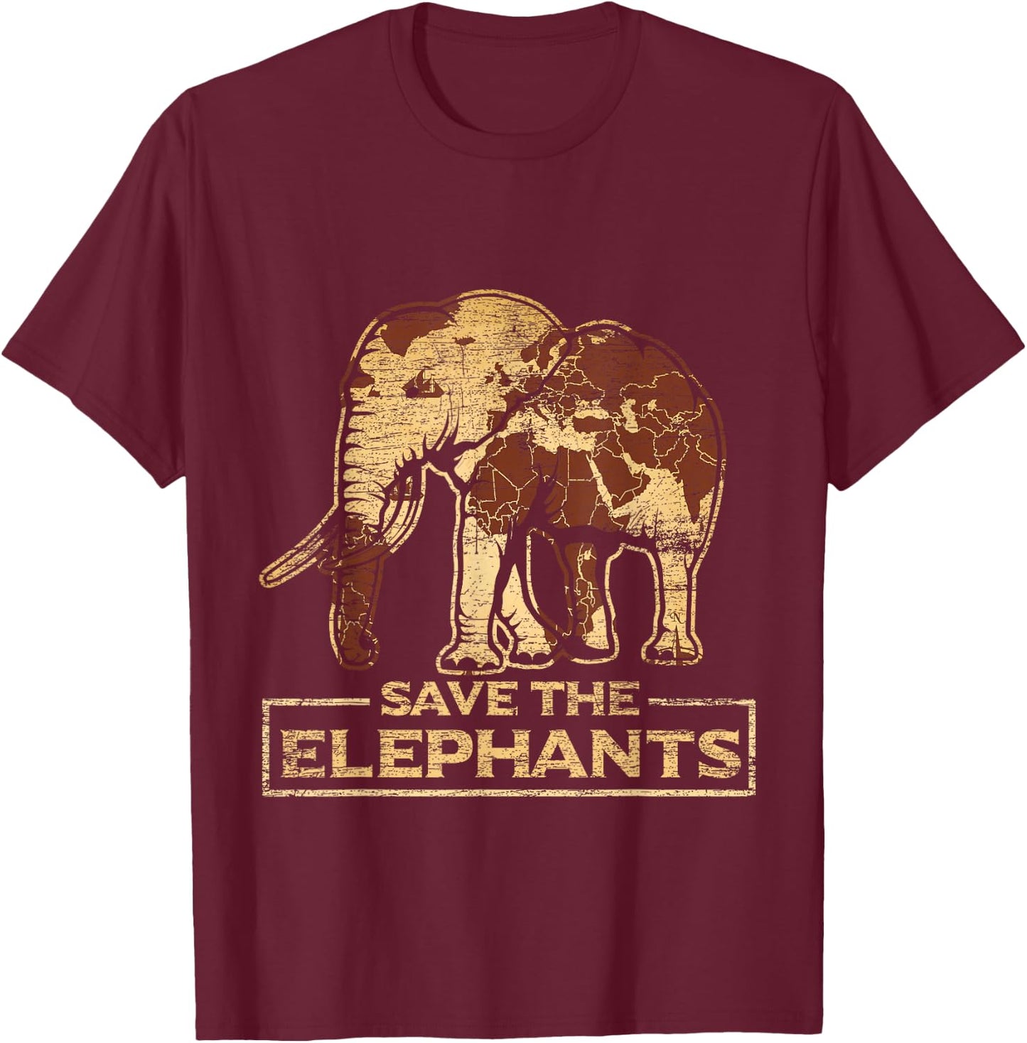 Save the elephants elephant T-Shirt - T-Shirt | Maroon