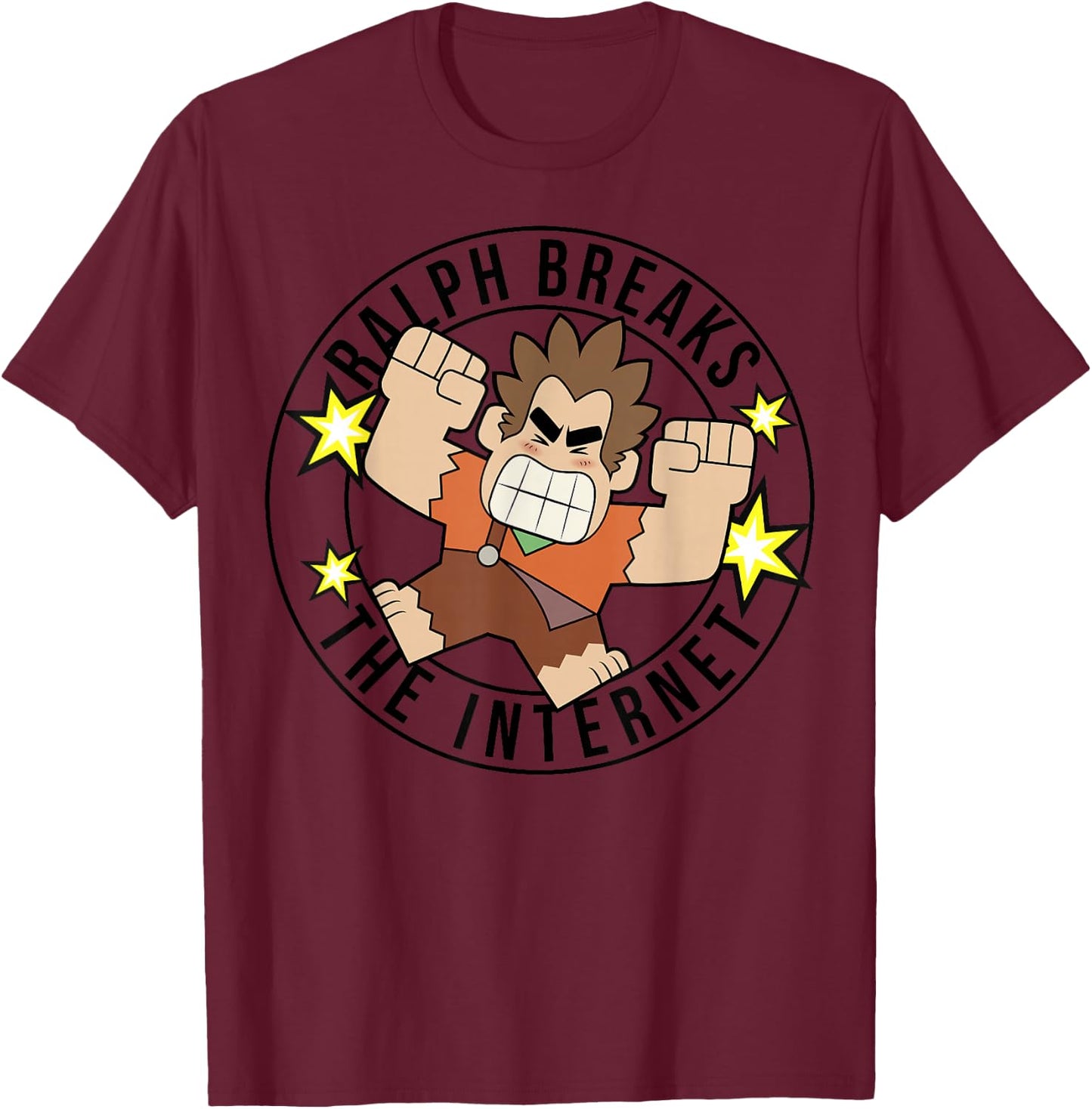 Disney Wreck It Ralph 2 Breaks The Internet Graphic T-Shirt - T-Shirt | Maroon