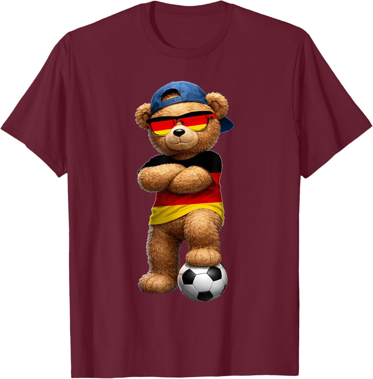 German Flag Teddy Player Sports Outfit for Germany T-Shirt - T-Shirt | Maroon