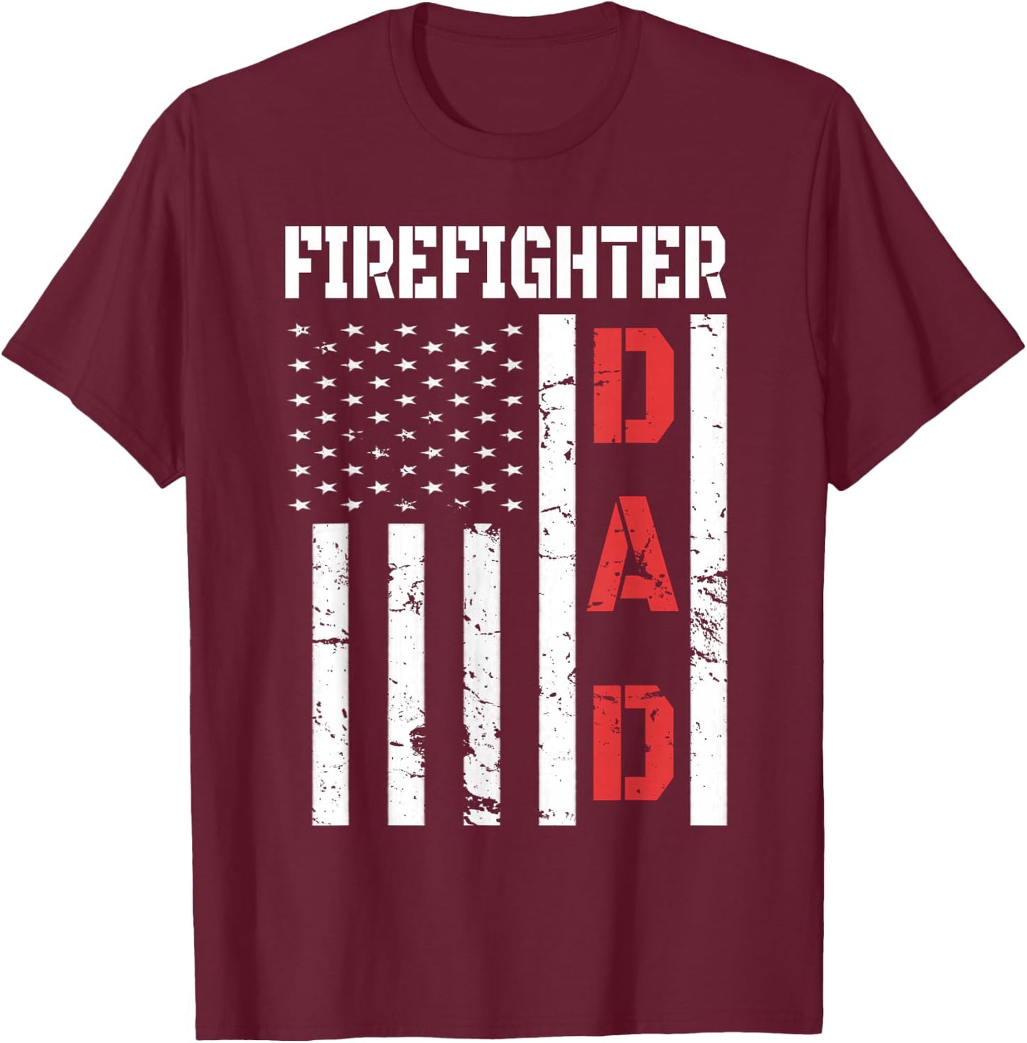 Firefighter flag shirt Fathers Day 2018 Dad Gifts T-Shirt - T-Shirt | Maroon