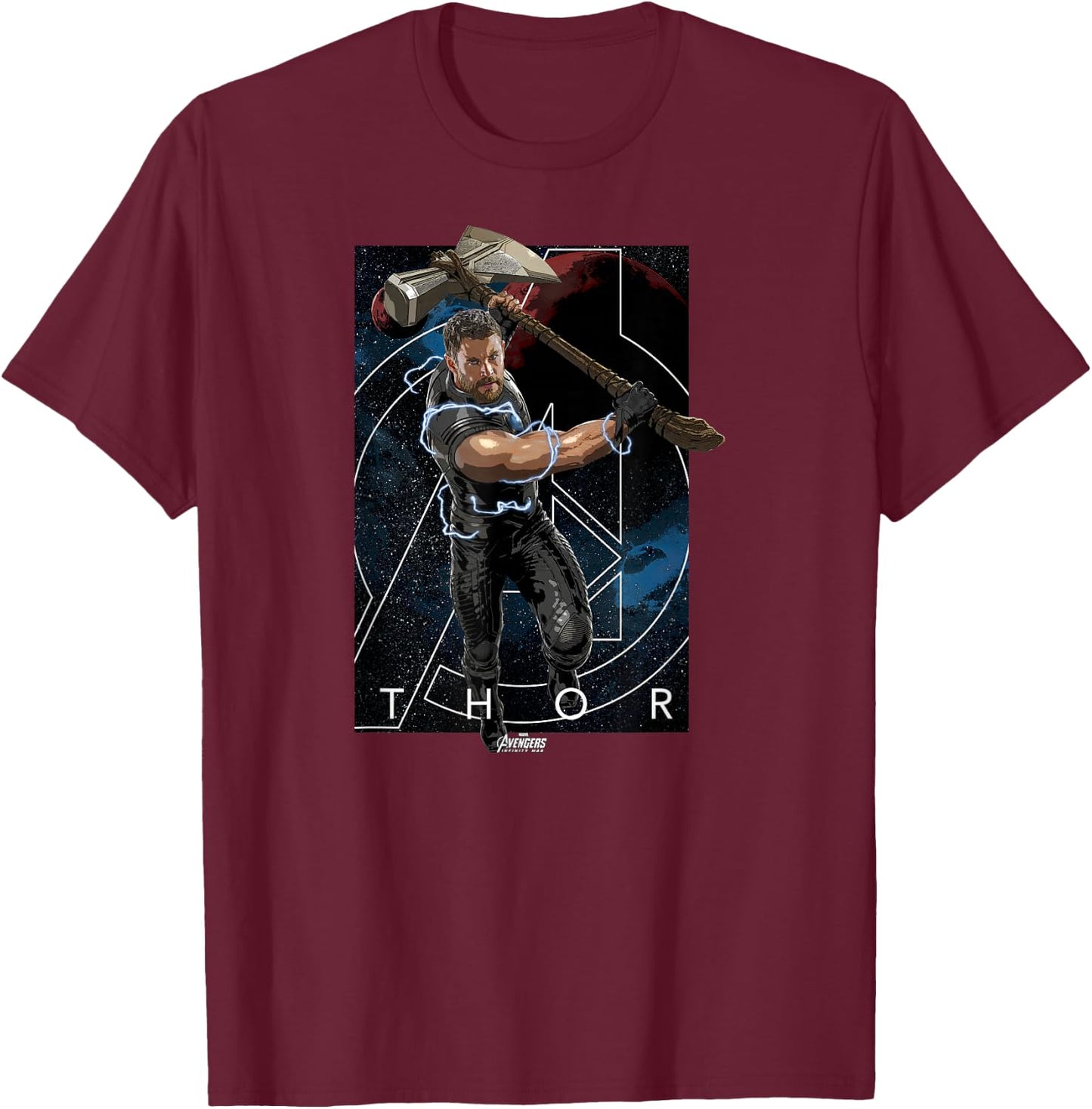 Marvel Infinity War Thor Stormbreaker Galaxy Graphic T-Shirt - T-Shirt | Maroon