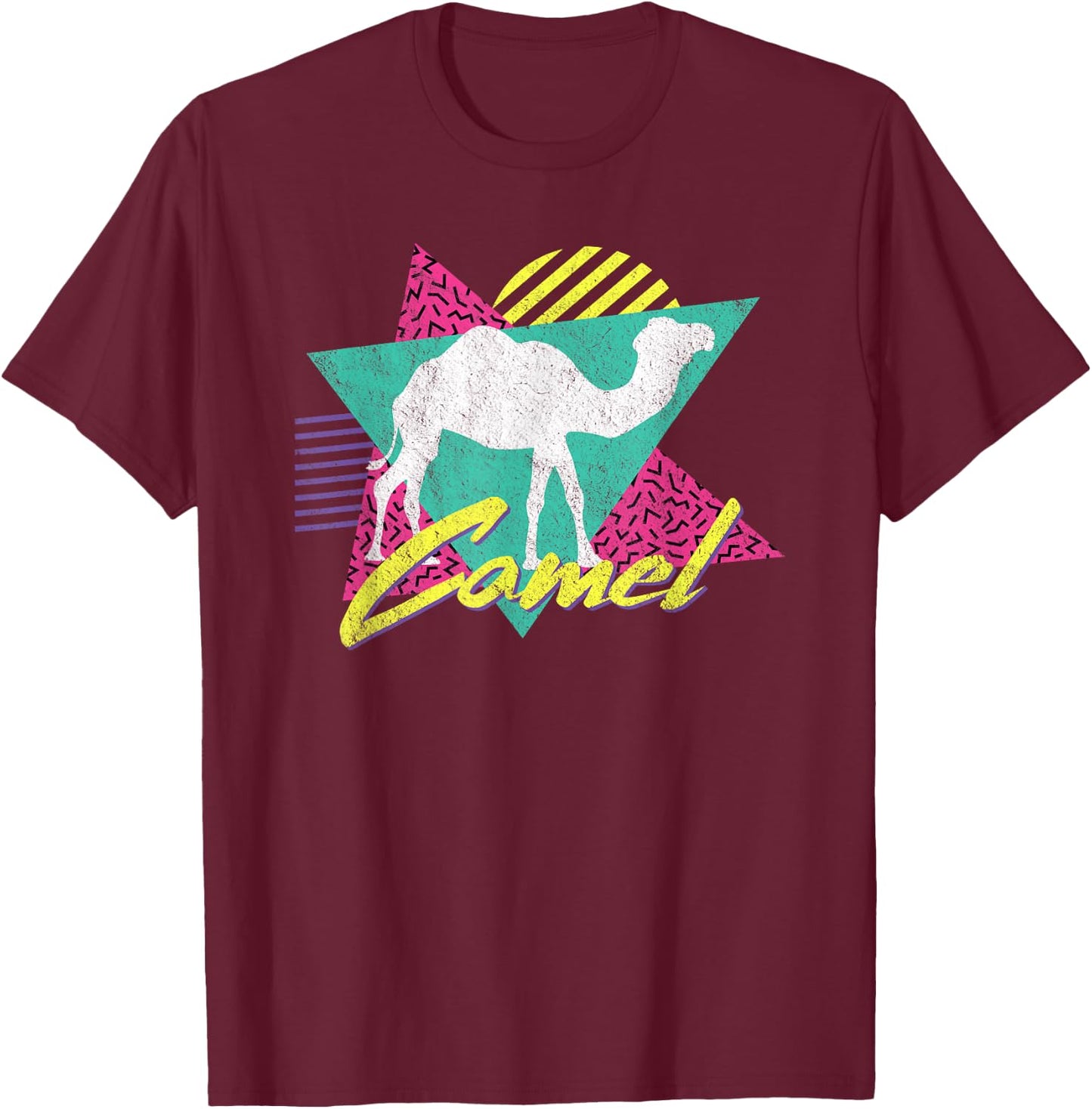 Vintage Retro 80s Or 90s Cool Camel T-Shirt - T-Shirt | Maroon