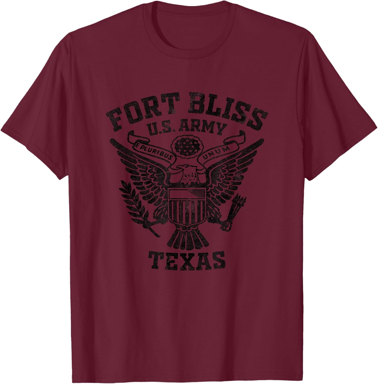 Fort Bliss US Military Base Texas TX Ft Bliss Veteran Gifts T-Shirt - T-Shirt | Maroon
