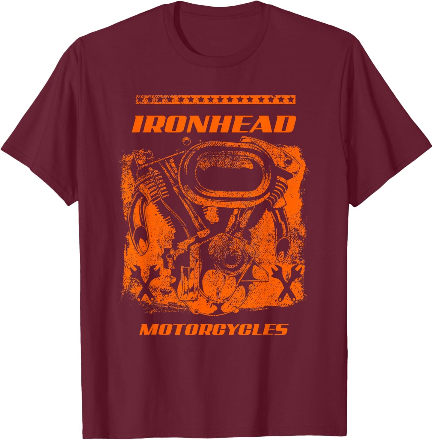 Ironhead Motorcycles Bike Riding Cycle . T-Shirt - T-Shirt | Maroon