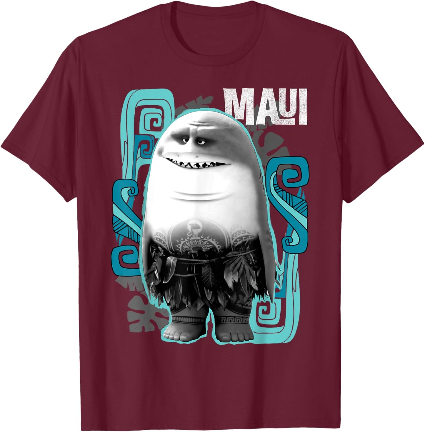 Disney Moana Maui Half Shark T-Shirt - T-Shirt | Maroon