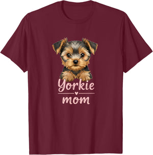 Yorkie Mom Yorkshire Terrier Mom Mother's Day T-Shirt - T-Shirt | Maroon
