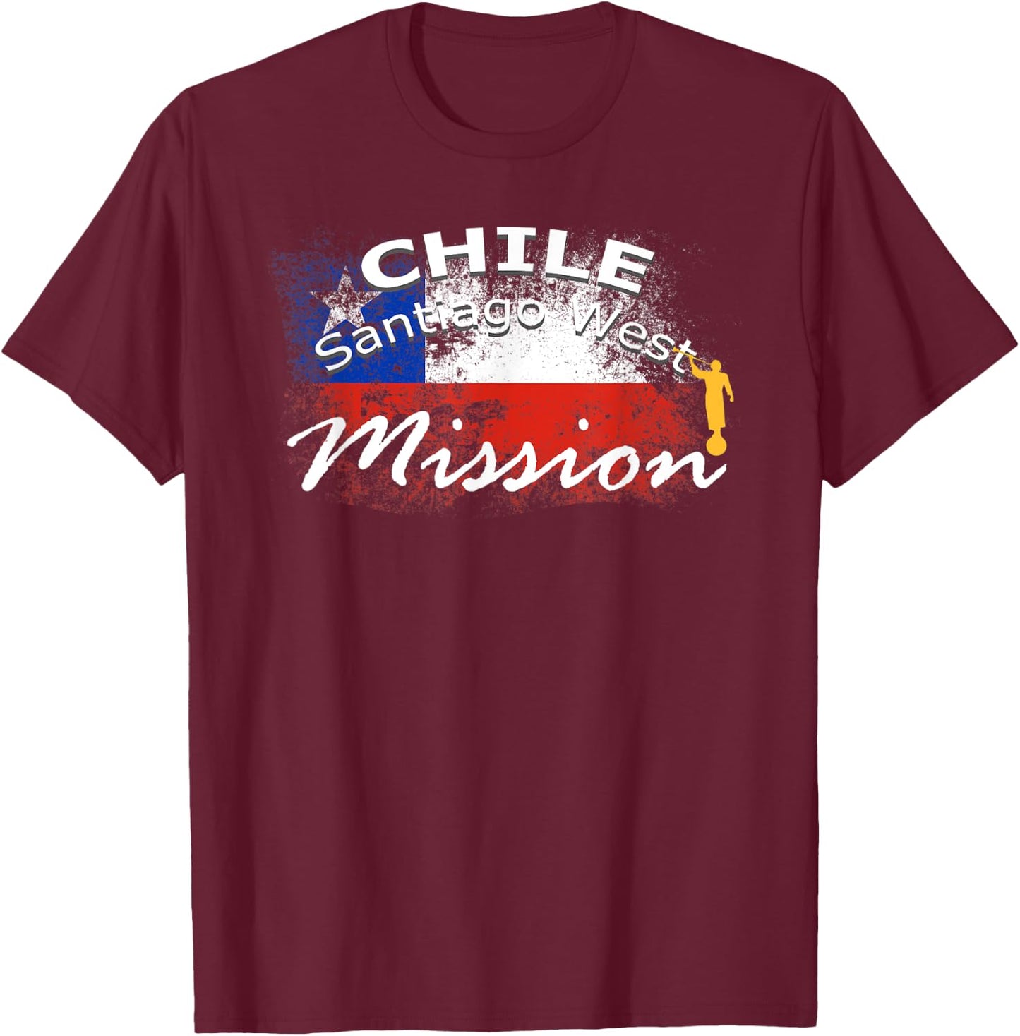 Chile Santiago West Mormon LDS Mission Missionary Gift T-Shirt - T-Shirt | Maroon