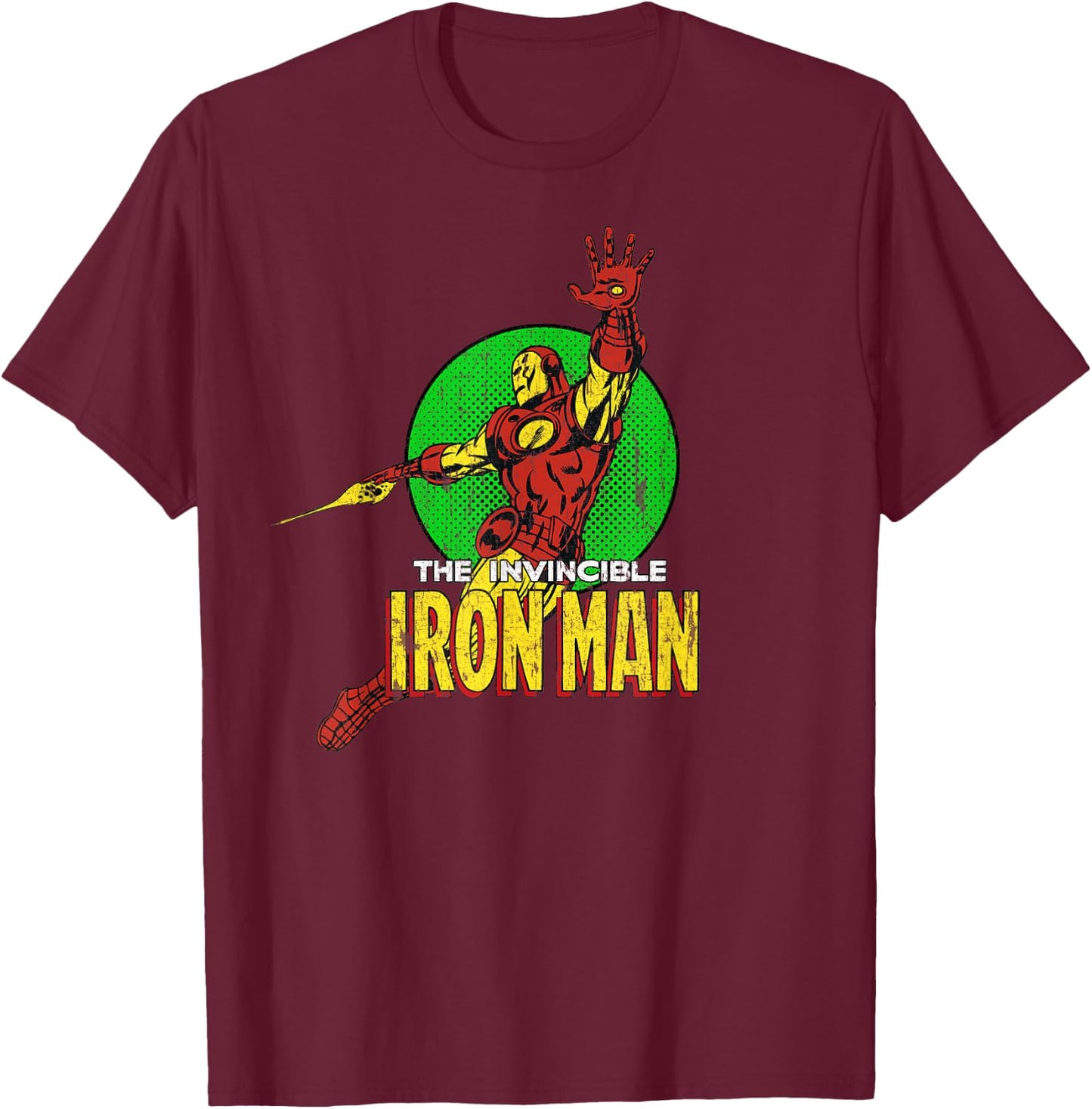 Marvel The Invincible Iron Man Retro Jetpack Badge Vintage T-Shirt - T-Shirt | Maroon