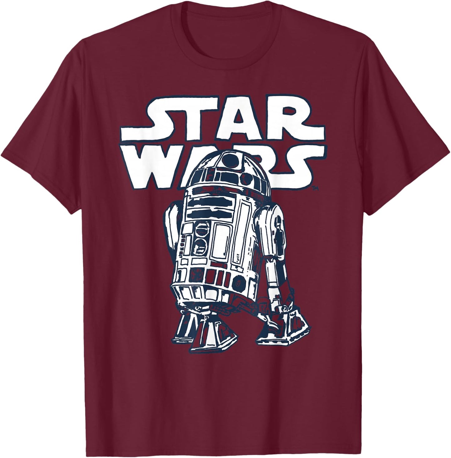 Star Wars R2-D2 Vintage Style Graphic C1 T-Shirt - T-Shirt | Maroon