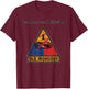 1st Armored Div - Old Ironsides Color Distressed design T-Shirt - T-Shirt | Maroon