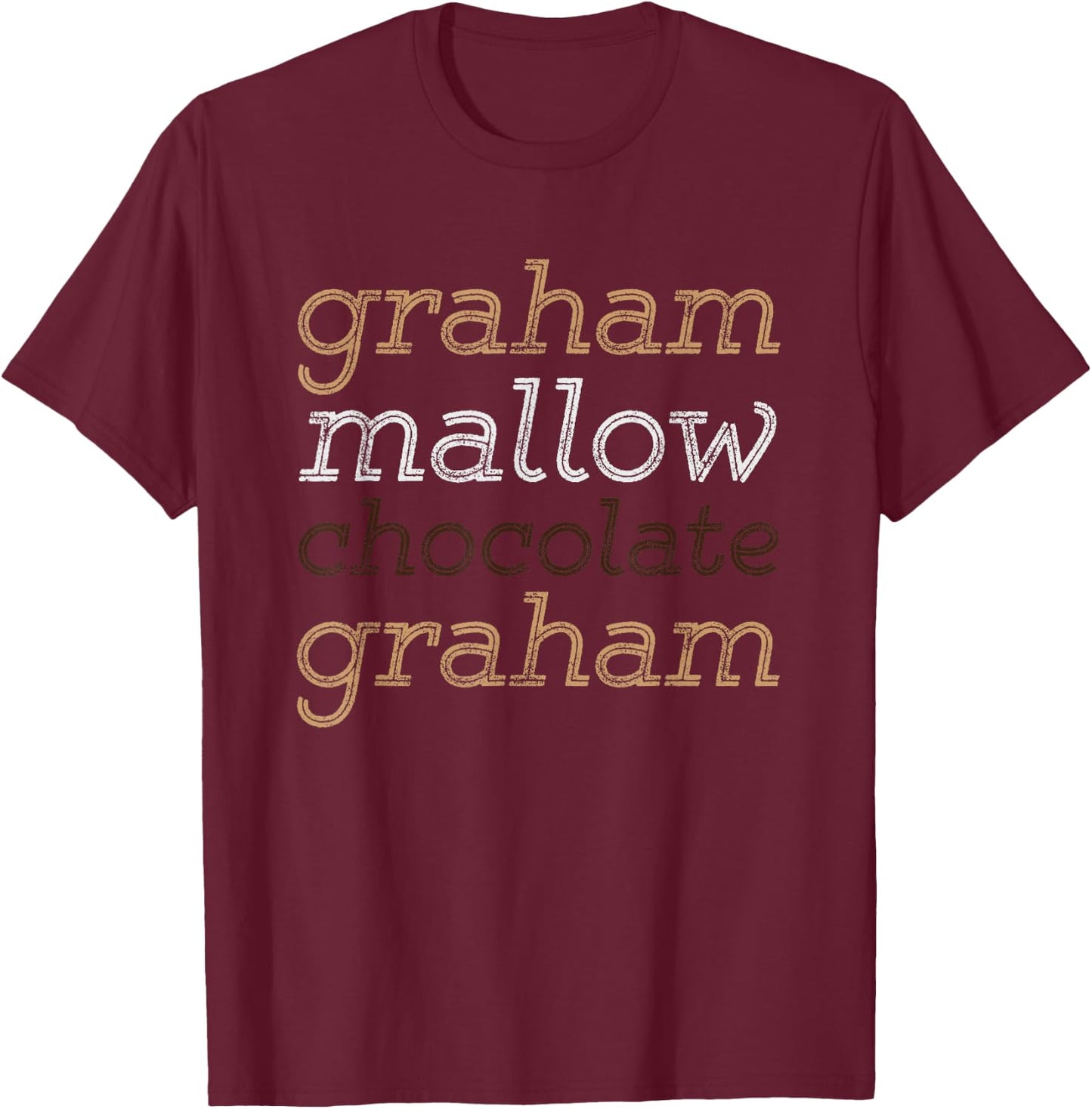 Funny Camping Smores Graham Cracker Marshmallow Chocolate T-Shirt - T-Shirt | Maroon