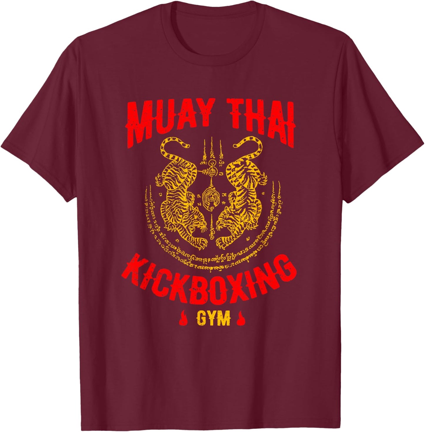 Tiger Muay Thai Kickboxing Gym MMA Training Gift T-Shirt - T-Shirt | Maroon