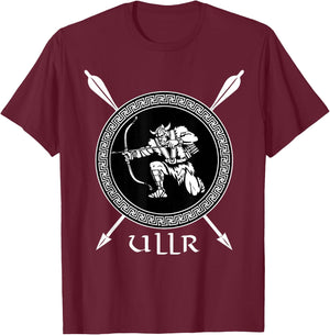 Ullr God Of Archery Shirt Norse Hunting Viking Ski T-Shirt - T-Shirt | Maroon