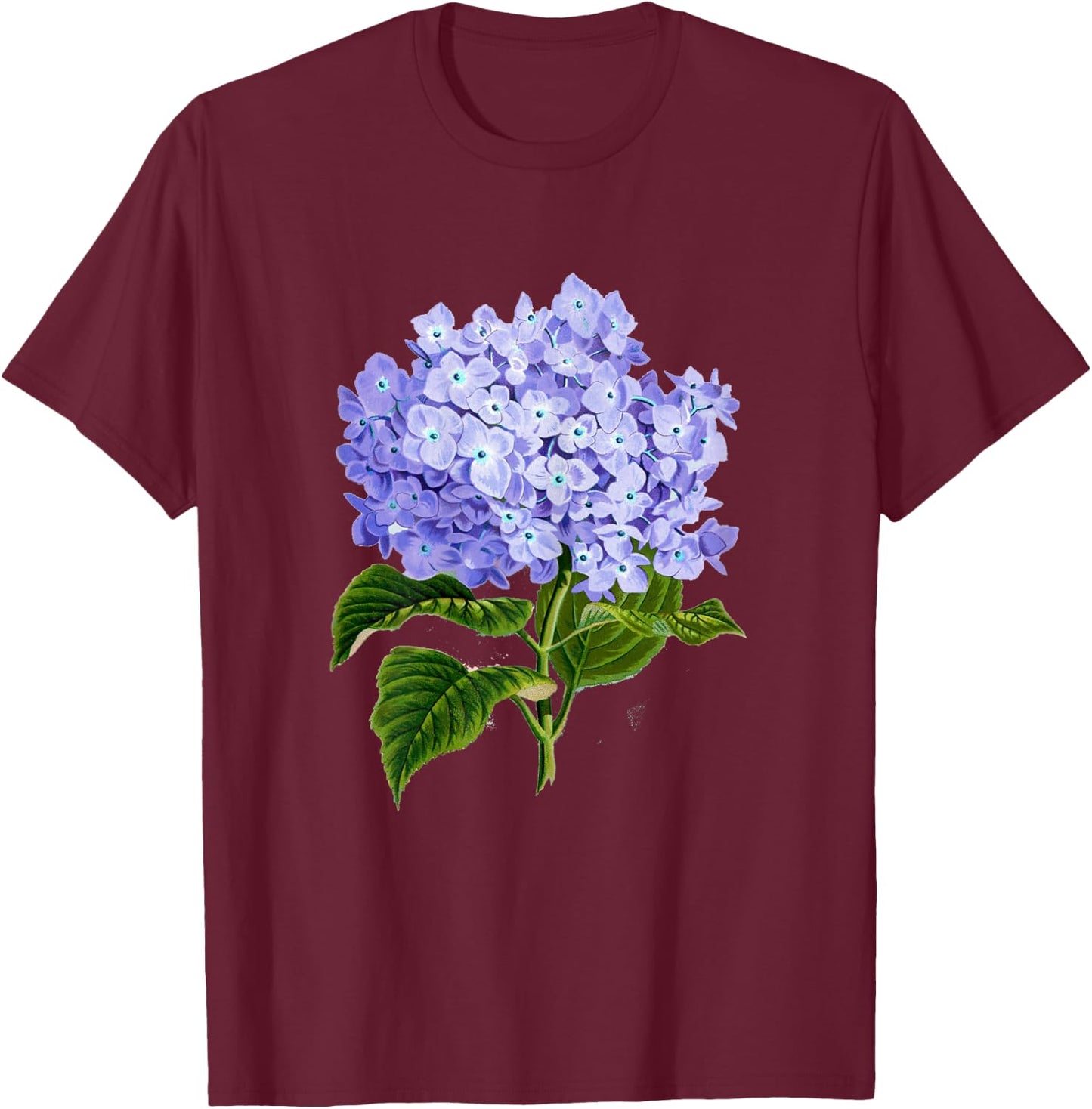 Delightful Hydrangea T-Shirt - T-Shirt | Maroon