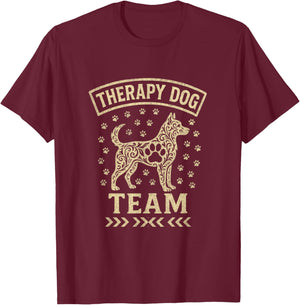 Therapy Dog Team - School Library Visits Trainer T-Shirt - T-Shirt | Maroon