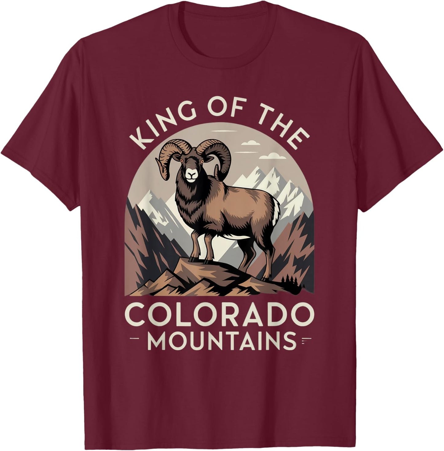 Big Horn Sheep – Iconic Western Wildlife Design T-Shirt - T-Shirt | Maroon