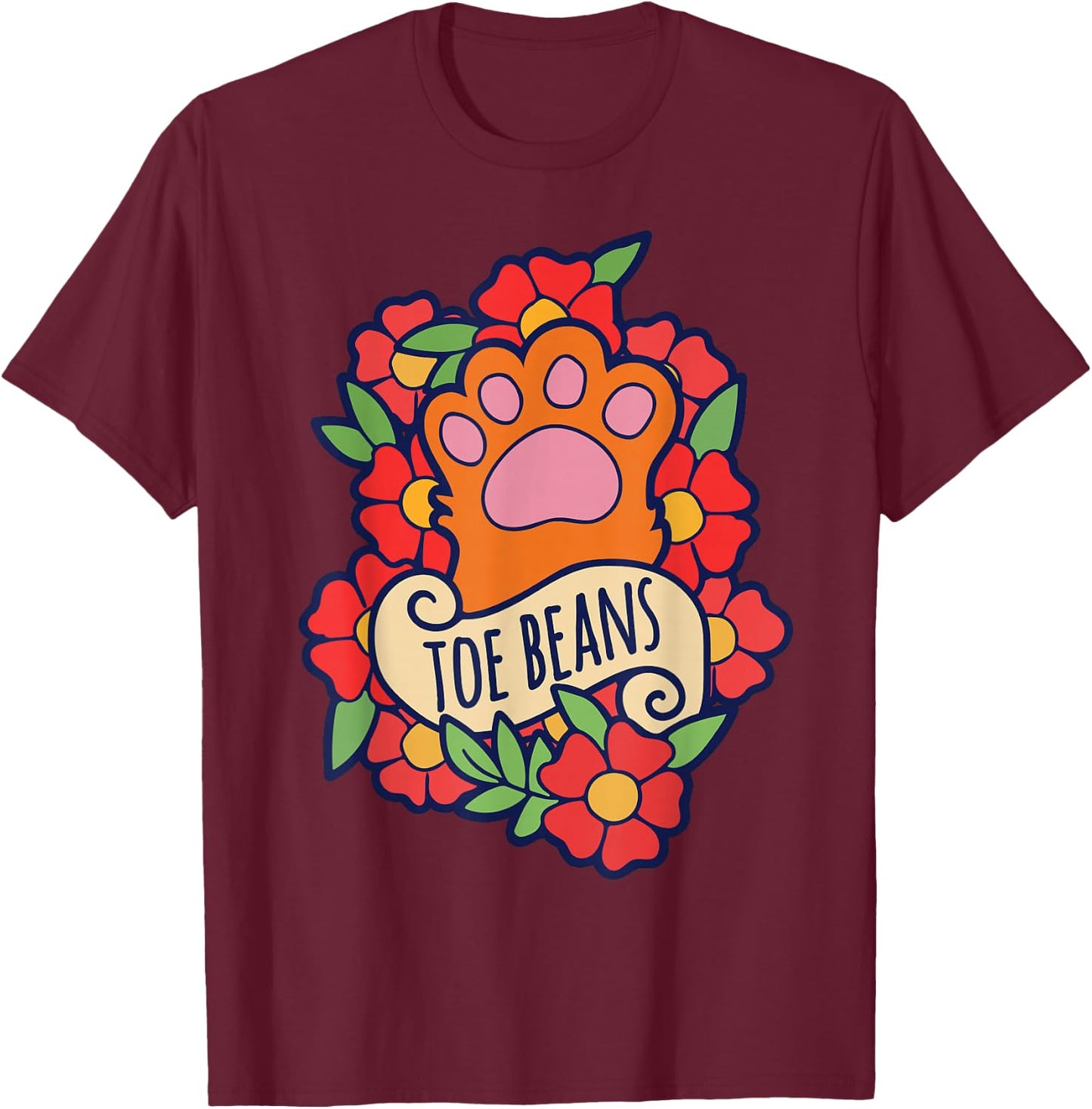 Toe Beans funny cat people gifts cat person T-Shirt - T-Shirt | Maroon