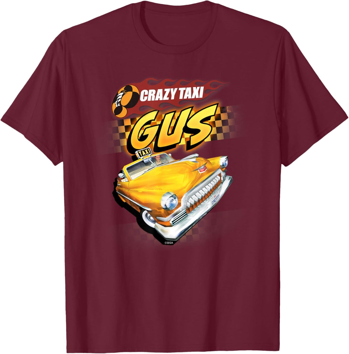 Crazy Taxi Gus Driver T-Shirt - T-Shirt | Maroon