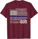 Support Police Thin Blue Line Distressed Flag Bible Verse T-Shirt - T-Shirt | Maroon