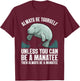 Funny Manatee Design Women Boys Girls Manatee Lover T-Shirt - T-Shirt | Maroon