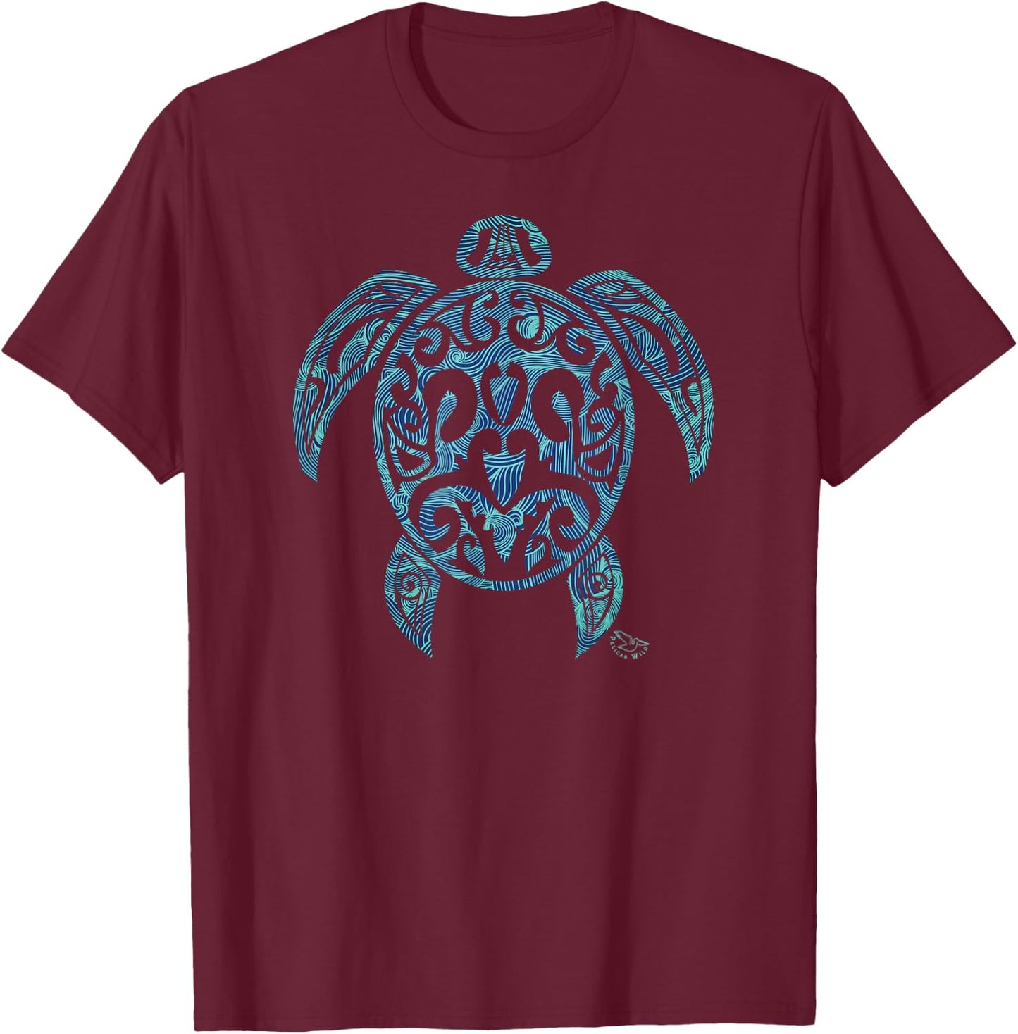 Honu Green Sea Turtle Hawaiian Tribal Turtle Shirt T-Shirt - T-Shirt | Maroon