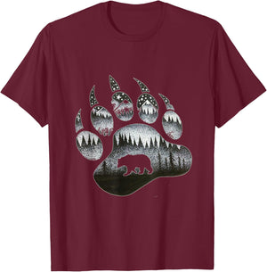 Touching Ghost of the Spirit Bear Paw T Shirt T-Shirt - T-Shirt | Maroon