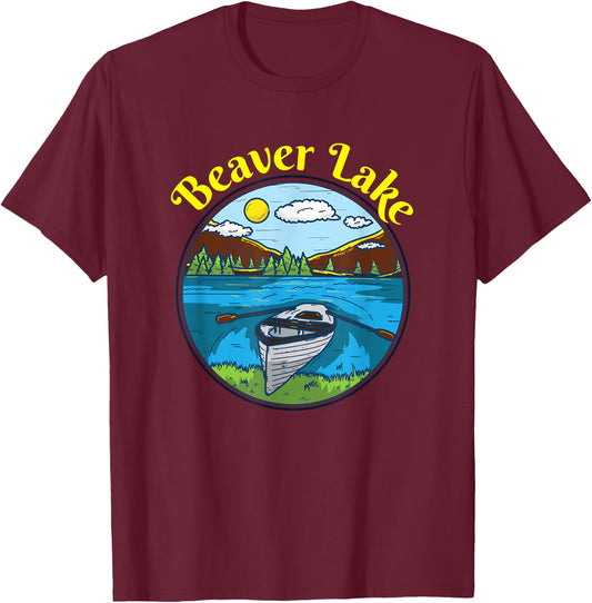 Beaver Lake Clothing Arkansas Retro Boating T-Shirt - T-Shirt | Maroon